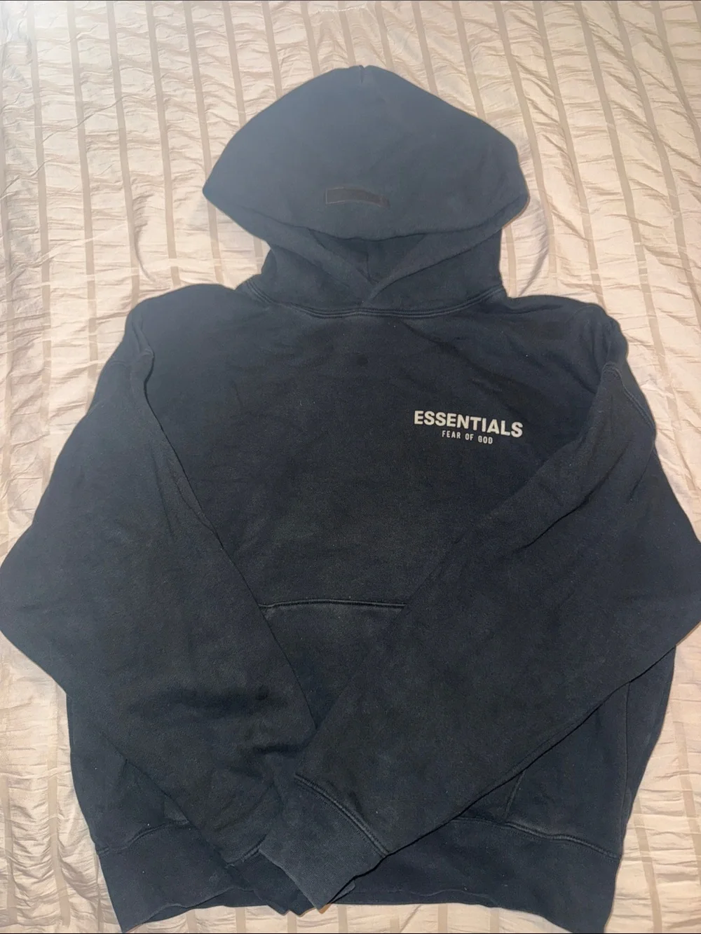 Fear of God ESSENTIALS Black Crewneck Sweatshirt with Back Logo